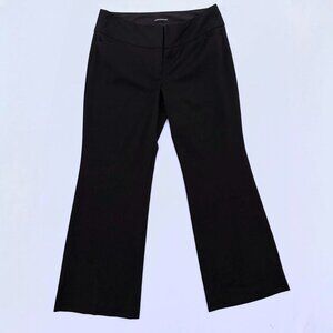 Express Editor Black Straight Leg Mid-Rise Slacks Sz 8S Office Siren Corpcore